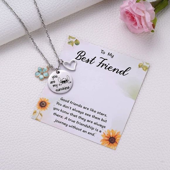 MIXJOY Stitch Gifts You are My Sunshine Necklace&Message Card - Picture 4 of 5